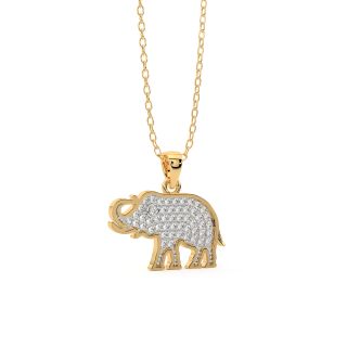 Baby Elephant Diamond Pendant